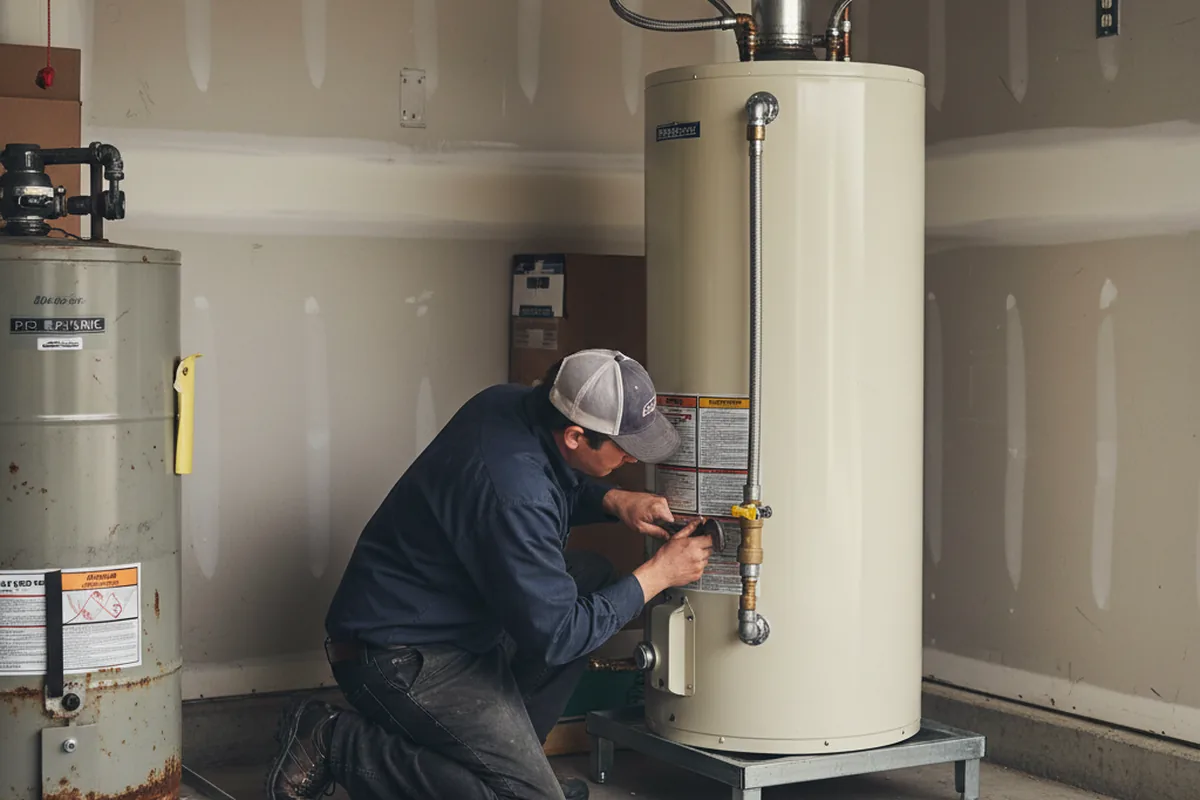 Water heater and shutoff valve replacement in Clay